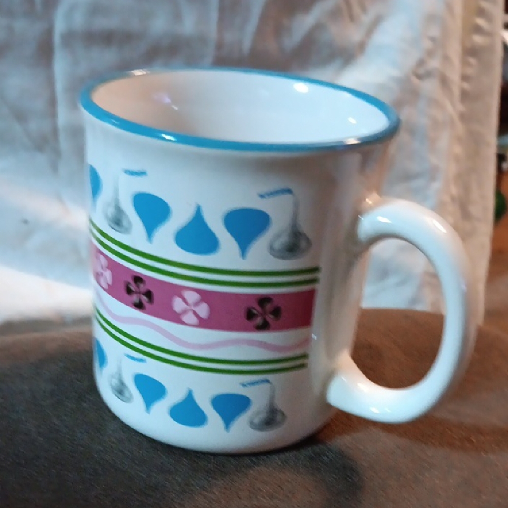 Retro Floral Blue and Pink Mug